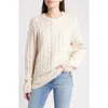 Frame Oversized Cable Knit Sweater In Cream