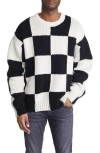 FRAME OVERSIZE CHECKERBOARD WOOL SWEATER