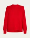 Frame Oversized Cashmere Sweater In True Red