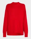 Frame Oversized Cashmere Sweater In True Red