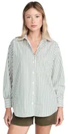 Frame Womens Green Gem Multi Stripe-print Oversized Cotton Shirt In Green Gem Multi