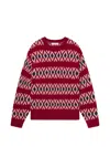 Frame The Oversized Alpaca Sweater Currant Fairisle In Brown