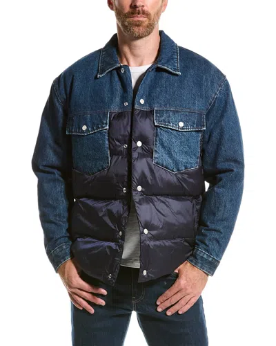 Frame Padded Mix Jacket In Blue