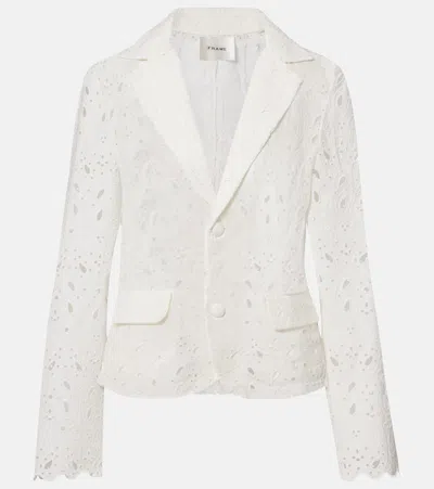 Frame Paisley Broderie Anglaise Cotton Blazer In White