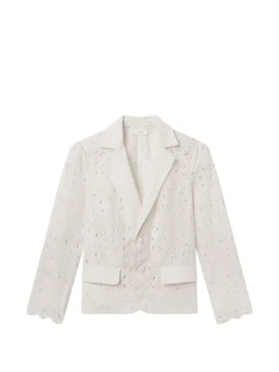 Frame Paisley Eyelet Blazer In Animal Print