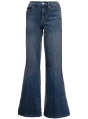 Frame Le Palazzo Raw Hem High Waist Crop Wide Leg Jeans In Blue