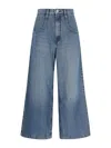 Frame Denim Patch Pocket Slim Palazzo Doris Wide Leg Jean In Blue