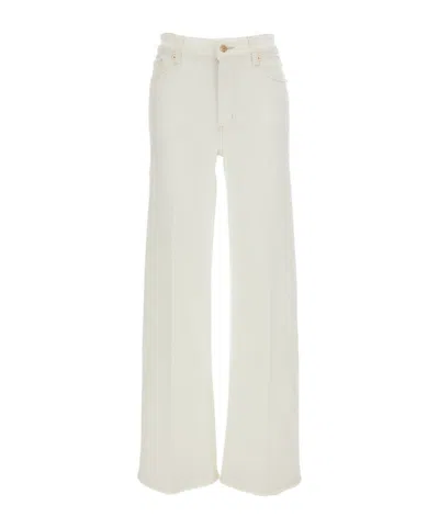 Frame Palazzo Wide Leg Jeans In White