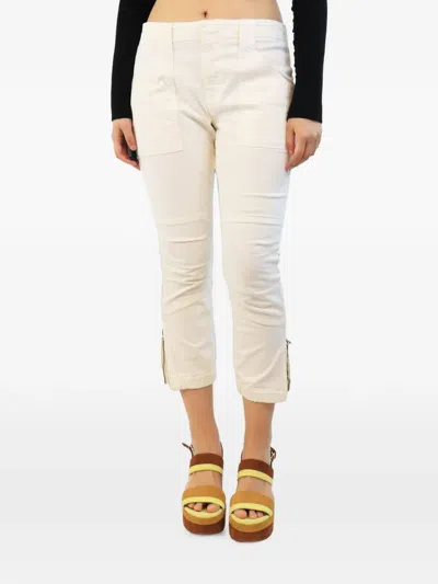 Pre-owned Frame Panelled Cropped Trousers In Neutral