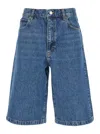 Frame 'the Boy Short'' Blue Shorts With Belt Loops In Denim Woman In Blue