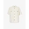 Frame Womens Cream Patch-pocket Cotton-blend Utility Shirt In Cream