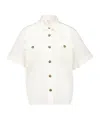 Frame Utility Pocket Short Sleeve Button-up Shirt In White