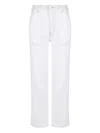 Frame Denim Trousers With Contrast Stitching In White