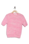 Frame Patch Pocket Short Sleeve Sweater In Pink