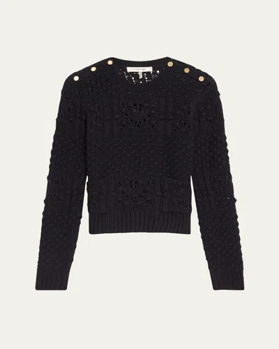 Frame Patch Pocket Sweater In Navy