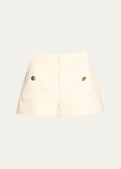 Frame Patch-pocket Trouser Shorts In Cream