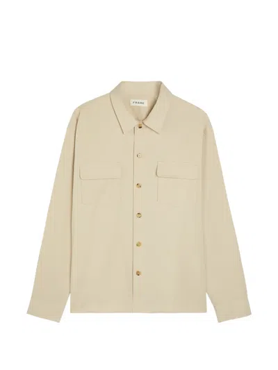 Frame Patch-pocket Shirt Jacket In Neutral