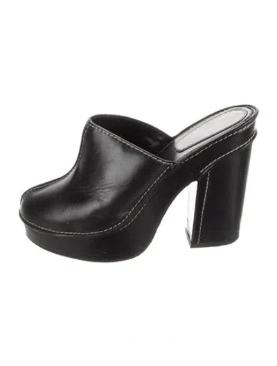 Pre-owned Frame Patent Leather Mules In Black