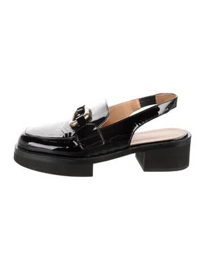 Pre-owned Frame Patent Leather Slingback Flats In Black