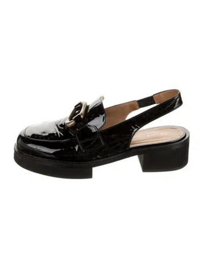 Pre-owned Frame Patent Leather Slingback Pumps In Black