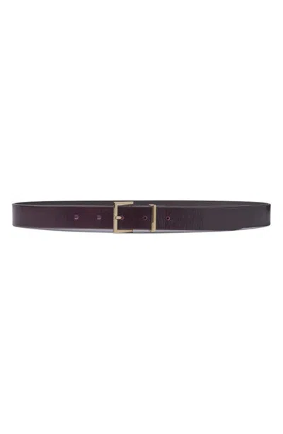 Frame Patent Leather Square Buckle Belt In Deep Garnet