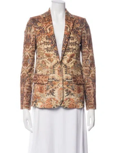 Pre-owned Frame Patterned Blazer In Orange