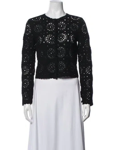 Pre-owned Frame Patterned Crew Neck Sweater In Black
