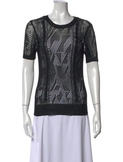 Pre-owned Frame Patterned Crew Neck Sweater In Black