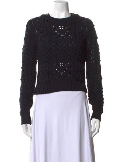 Pre-owned Frame Patterned Crew Neck Sweater In Black