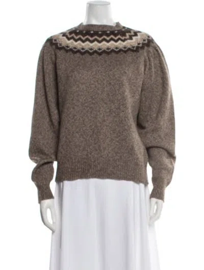 Pre-owned Frame Patterned Crew Neck Sweater In Brown