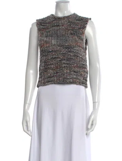 Pre-owned Frame Patterned Crew Neck Sweater In Gray