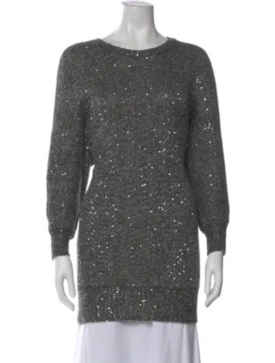 Pre-owned Frame Patterned Crew Neck Sweater In Gray