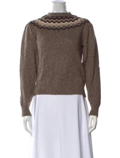 Pre-owned Frame Patterned Crew Neck Sweater In Neutral