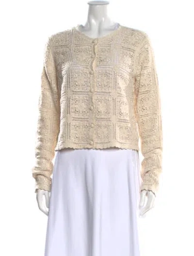 Pre-owned Frame Patterned Crew Neck Sweater In Neutral