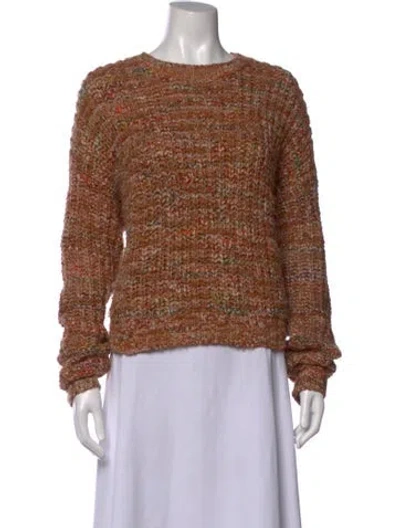 Pre-owned Frame Patterned Crew Neck Sweater In Orange