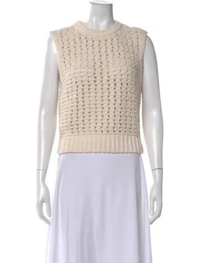 Pre-owned Frame Patterned Crew Neck Sweater W/ Tags In Neutral