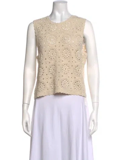 Pre-owned Frame Patterned Crew Neck Sweater W/ Tags In Neutrals