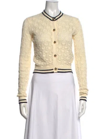 Pre-owned Frame Patterned Crew Neck Sweater In Yellow