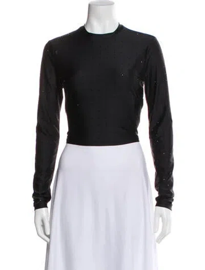Pre-owned Frame Patterned Crew Neck Top In Black