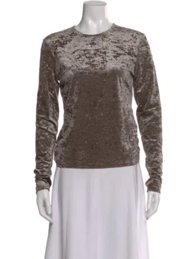 Pre-owned Frame Patterned Crew Neck Top W/ Tags In Neutral