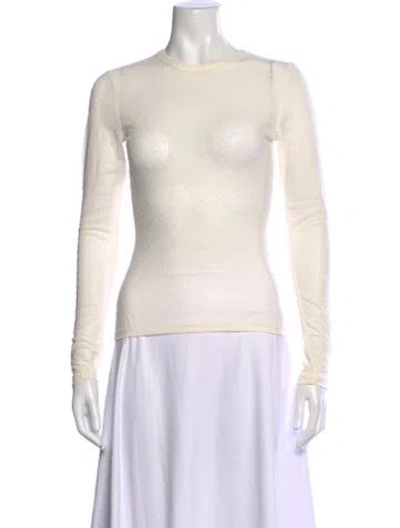 Pre-owned Frame Patterned Crew Neck Top W/ Tags In Neutral
