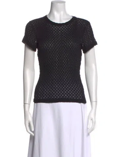 Pre-owned Frame Patterned Crew Neck T-shirt In Black
