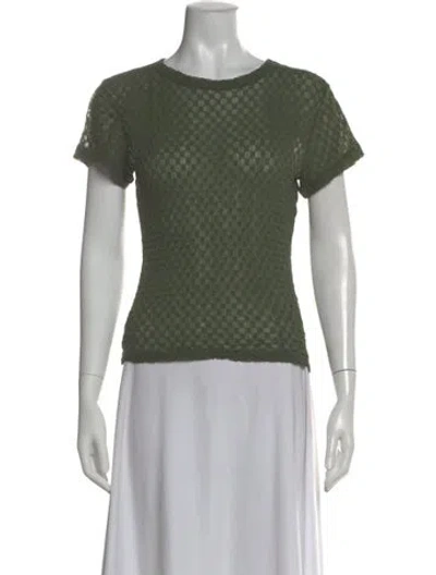 Pre-owned Frame Patterned Crew Neck T-shirt In Green