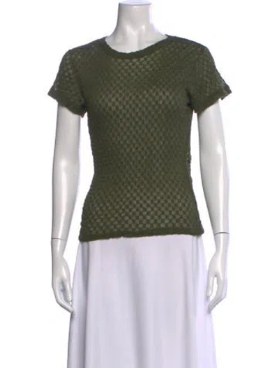 Pre-owned Frame Patterned Crew Neck T-shirt In Green