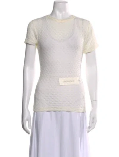 Pre-owned Frame Patterned Crew Neck T-shirt In Neutral