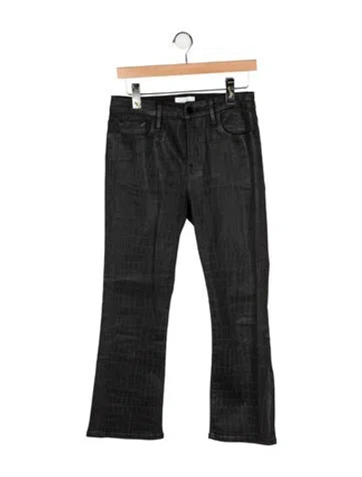 Pre-owned Frame Patterned Flared Pants In Black