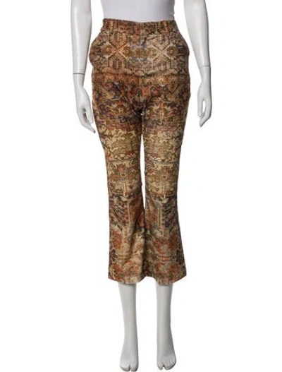 Pre-owned Frame Patterned Flared Pants In Orange
