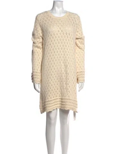 Pre-owned Frame Patterned Knee-length Dress In Neutrals