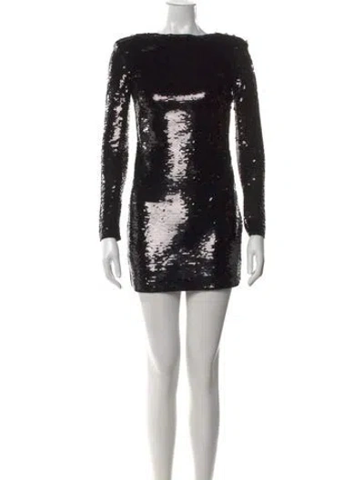 Pre-owned Frame Patterned Mini Dress In Black