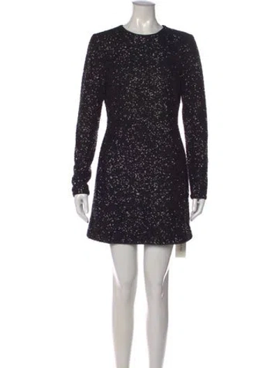 Pre-owned Frame Patterned Mini Dress In Black